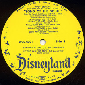 Disneyland Record Label WDL-4001