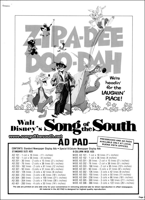 Song of the South Ad Pad