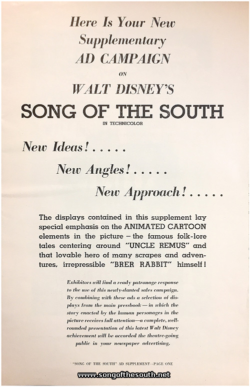 Song of the South Ad Supplement
